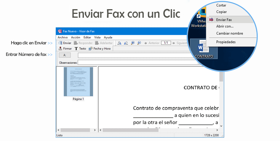 Enviar fax con un clic